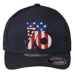 1776 America 4th Of July Usa Flag Fourth Of July Flexfit Unipanel Trucker Cap