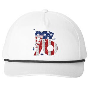 1776 America 4th Of July Usa Flag Fourth Of July Snapback Five-Panel Rope Hat