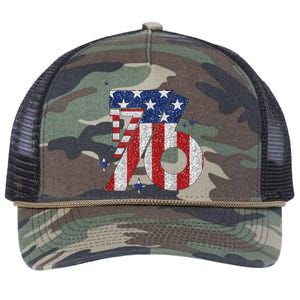 1776 America 4th Of July Usa Flag Fourth Of July Retro Rope Trucker Hat Cap