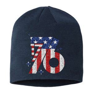 1776 America 4th Of July Usa Flag Fourth Of July Sustainable Beanie