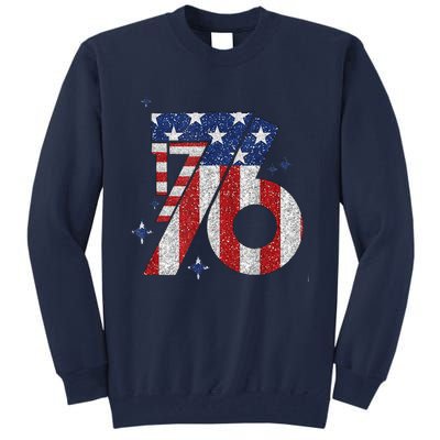 1776 America 4th Of July Usa Flag Fourth Of July Tall Sweatshirt