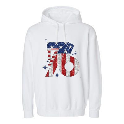 1776 America 4th Of July Usa Flag Fourth Of July Garment-Dyed Fleece Hoodie