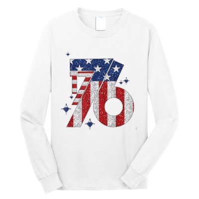 1776 America 4th Of July Usa Flag Fourth Of July Long Sleeve Shirt