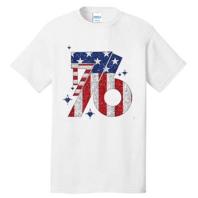 1776 America 4th Of July Usa Flag Fourth Of July Tall T-Shirt