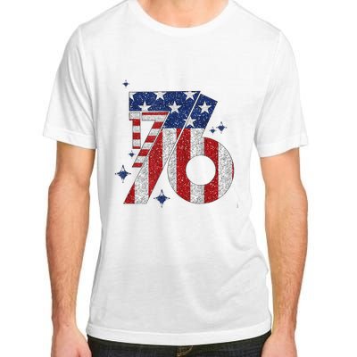 1776 America 4th Of July Usa Flag Fourth Of July Adult ChromaSoft Performance T-Shirt