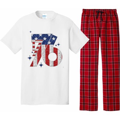 1776 America 4th Of July Usa Flag Fourth Of July Pajama Set