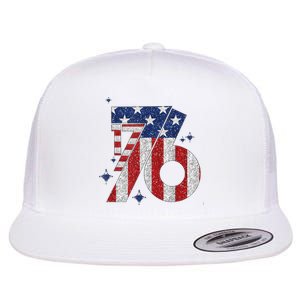 1776 America 4th Of July Usa Flag Fourth Of July Flat Bill Trucker Hat