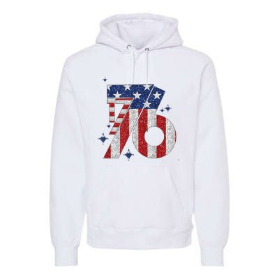 1776 America 4th Of July Usa Flag Fourth Of July Premium Hoodie