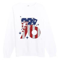 1776 America 4th Of July Usa Flag Fourth Of July Premium Crewneck Sweatshirt