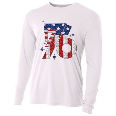 1776 America 4th Of July Usa Flag Fourth Of July Cooling Performance Long Sleeve Crew