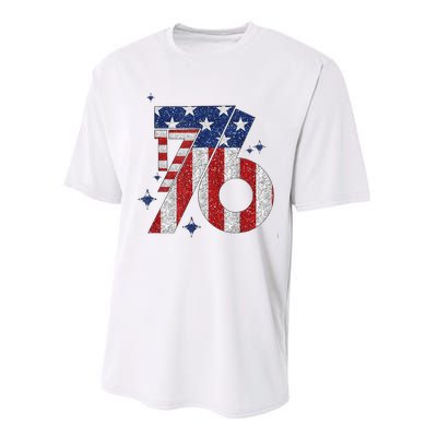 1776 America 4th Of July Usa Flag Fourth Of July Performance Sprint T-Shirt