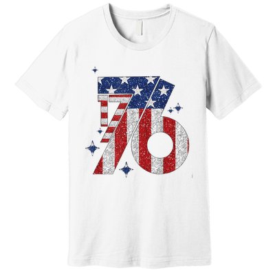 1776 America 4th Of July Usa Flag Fourth Of July Premium T-Shirt