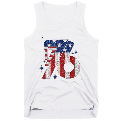 1776 America 4th Of July Usa Flag Fourth Of July Tank Top