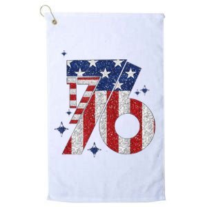 1776 America 4th Of July Usa Flag Fourth Of July Platinum Collection Golf Towel