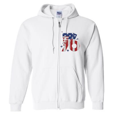 1776 America 4th Of July Usa Flag Fourth Of July Full Zip Hoodie