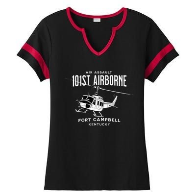 101st Airborne Air Assault Helicopter Fort Campbell Kentucky Ladies Halftime Notch Neck Tee