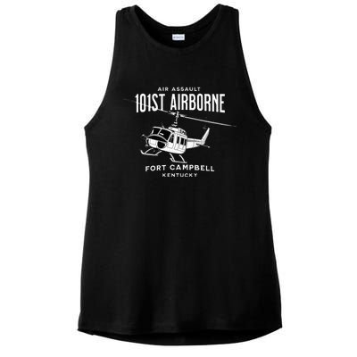 101st Airborne Air Assault Helicopter Fort Campbell Kentucky Ladies PosiCharge Tri-Blend Wicking Tank