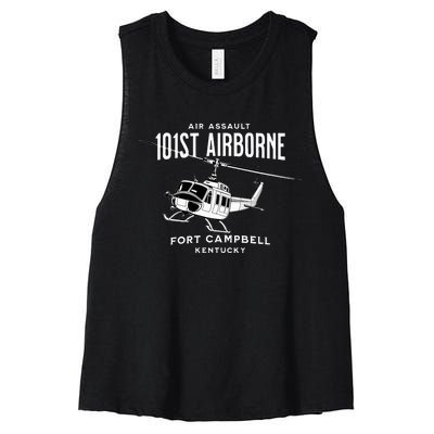 101st Airborne Air Assault Helicopter Fort Campbell Kentucky Women's Racerback Cropped Tank