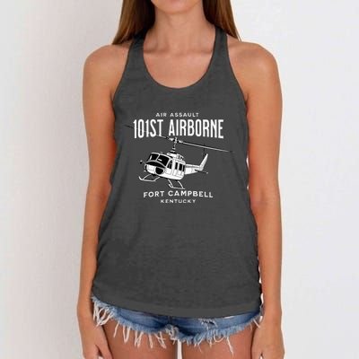 101st Airborne Air Assault Helicopter Fort Campbell Kentucky Women's Knotted Racerback Tank