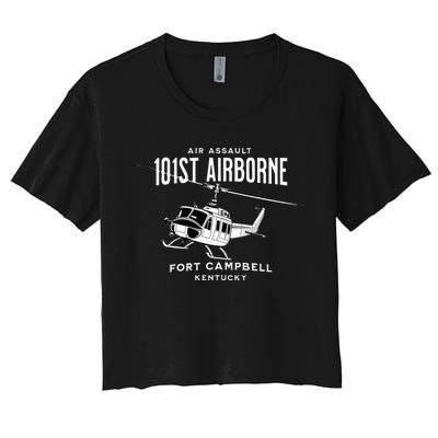 101st Airborne Air Assault Helicopter Fort Campbell Kentucky Women's Crop Top Tee