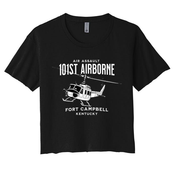 101st Airborne Air Assault Helicopter Fort Campbell Kentucky Women's Crop Top Tee
