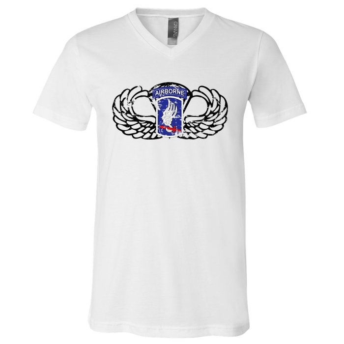 173rd Airborne Brigade Jumpwings V-Neck T-Shirt