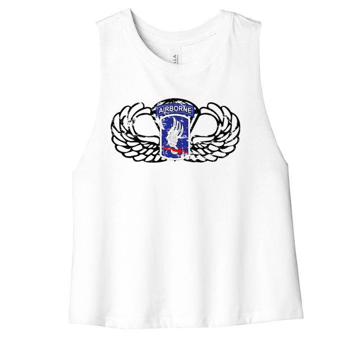 173rd Airborne Brigade Jumpwings Women's Racerback Cropped Tank