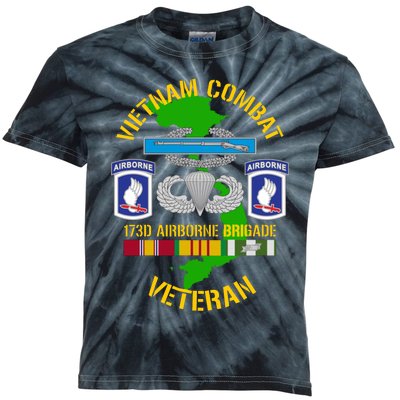 173rd Airborne Brigade Meaningful Gift Vietnam Combat Veteran Kids Tie-Dye T-Shirt