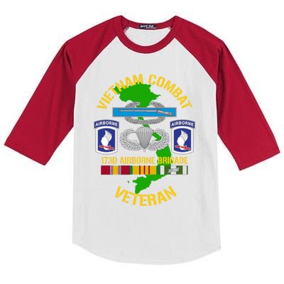 173rd Airborne Brigade Meaningful Gift Vietnam Combat Veteran Kids Colorblock Raglan Jersey