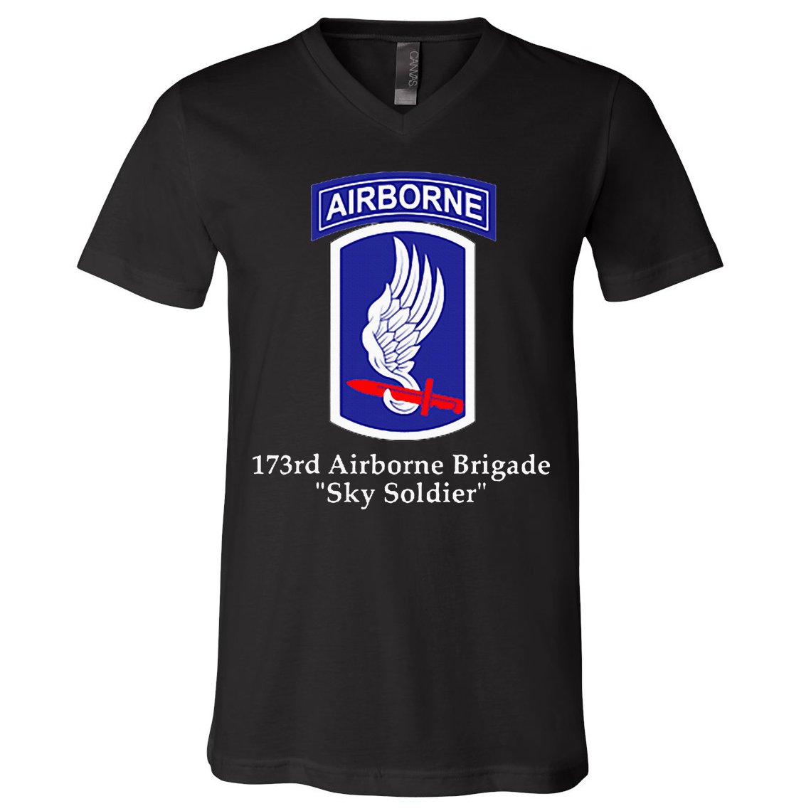 173rd Airborne Brigade Sky Soldier U.S. Army Full Color V-Neck T-Shirt