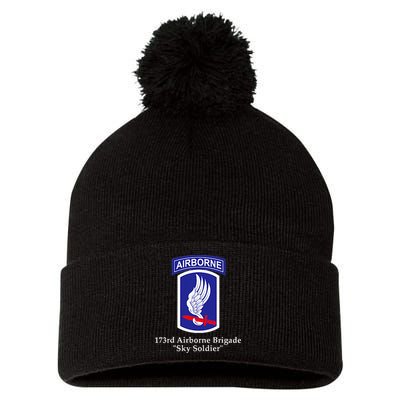 173rd Airborne Brigade Sky Soldier U.S. Army Full Color Pom Pom 12in Knit Beanie