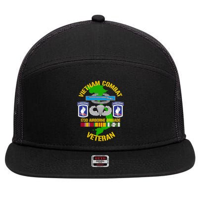 173rd Airborne Brigade Meaningful Gift Vietnam Combat Veteran Great Gift 7 Panel Mesh Trucker Snapback Hat