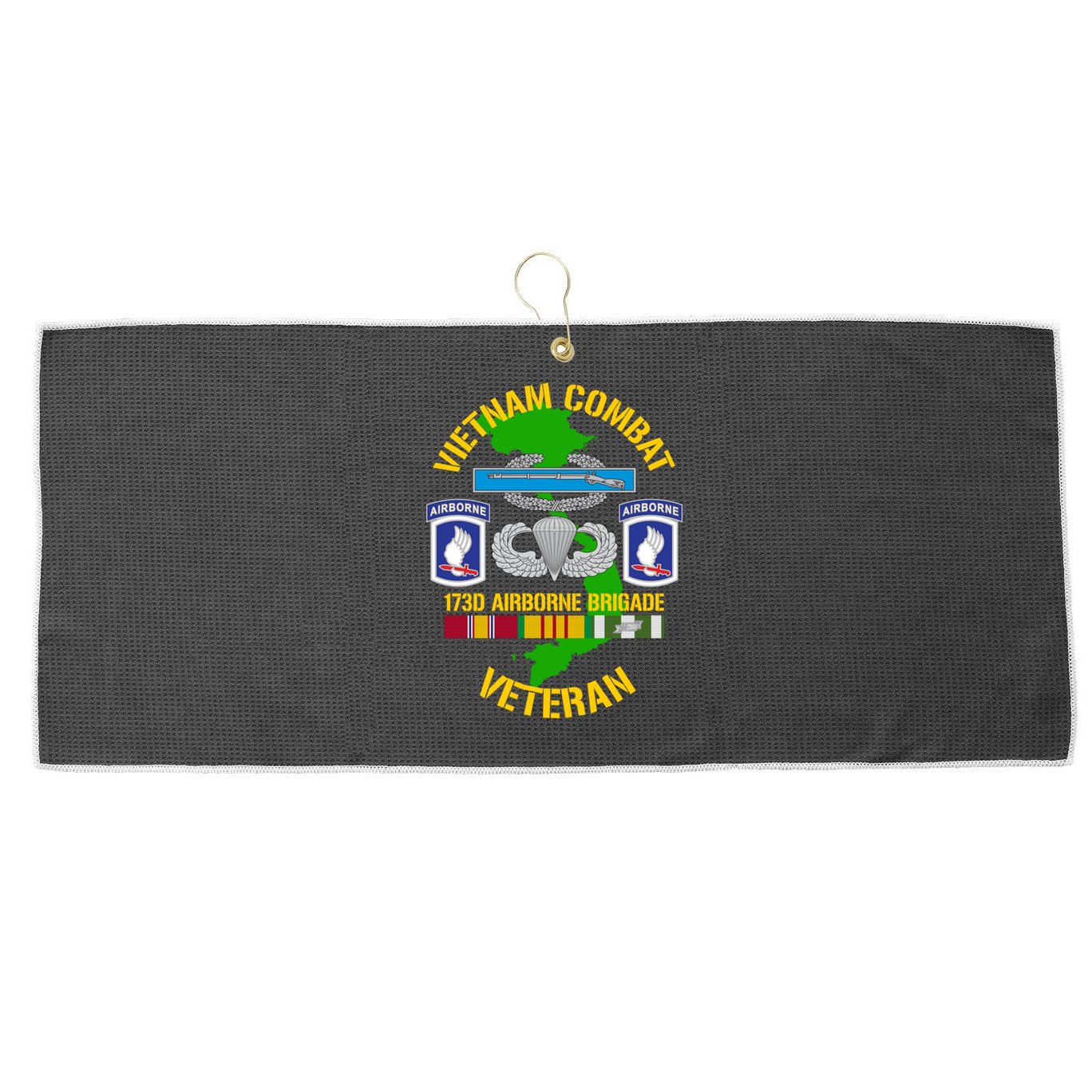 173rd Airborne Brigade Meaningful Gift Vietnam Combat Veteran Great Gift Large Microfiber Waffle Golf Towel