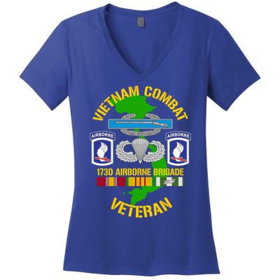 173rd Airborne Brigade Meaningful Gift Vietnam Combat Veteran Great Gift Women's V-Neck T-Shirt