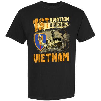 1st Aviation Brigade Vietnam Veteran Pilot  Door Gunner Garment-Dyed Heavyweight T-Shirt