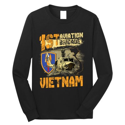 1st Aviation Brigade Vietnam Veteran Pilot  Door Gunner Long Sleeve Shirt