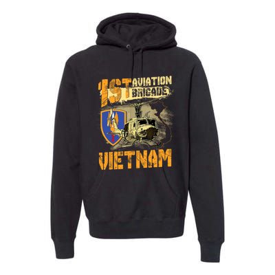 1st Aviation Brigade Vietnam Veteran Pilot  Door Gunner Premium Hoodie