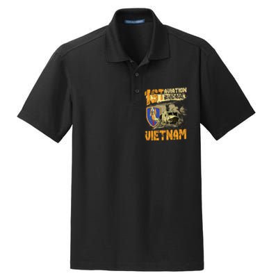 1st Aviation Brigade Vietnam Veteran Pilot  Door Gunner Dry Zone Grid Polo