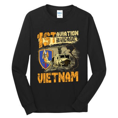 1st Aviation Brigade Vietnam Veteran Pilot  Door Gunner Tall Long Sleeve T-Shirt