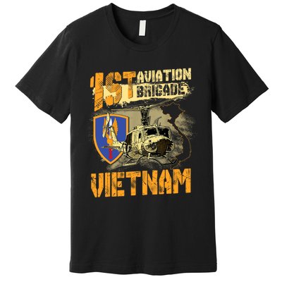 1st Aviation Brigade Vietnam Veteran Pilot  Door Gunner Premium T-Shirt