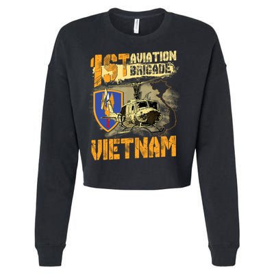 1st Aviation Brigade Vietnam Veteran Pilot  Door Gunner Cropped Pullover Crew