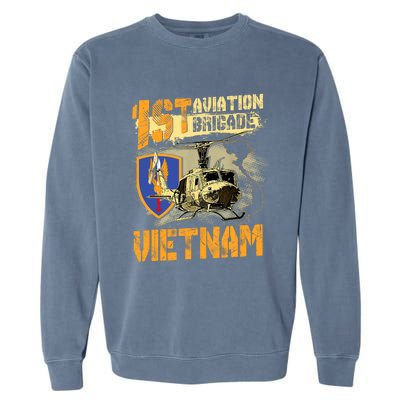 1st Aviation Brigade Vietnam Veteran Pilot  Door Gunner Garment-Dyed Sweatshirt