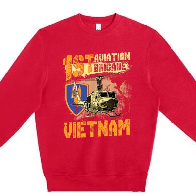 1st Aviation Brigade Vietnam Veteran Pilot  Door Gunner Premium Crewneck Sweatshirt