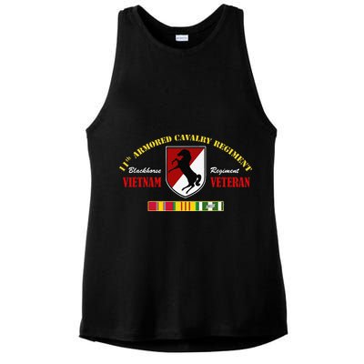11th Armored Cavalry Regiment Vietnam Veteran Father Day Ladies PosiCharge Tri-Blend Wicking Tank