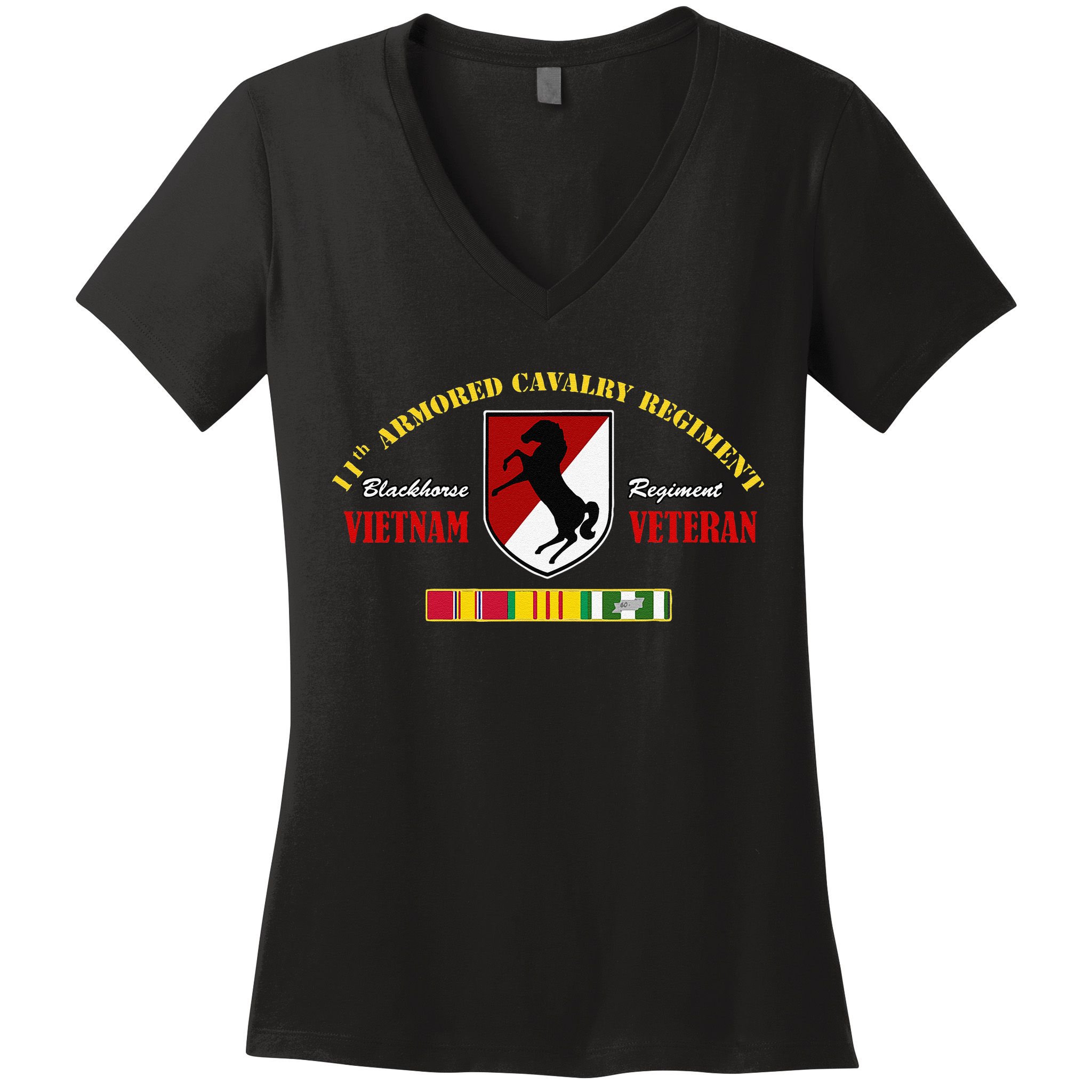 11th Armored Cavalry Regiment Vietnam Veteran Father Day Women's V-Neck T-Shirt