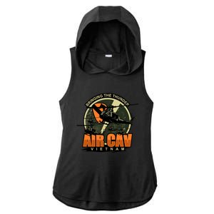 1st Air Cavalry Division Vietnam Veteran Veterans Day Xmas Gift Ladies PosiCharge Tri-Blend Wicking Draft Hoodie Tank