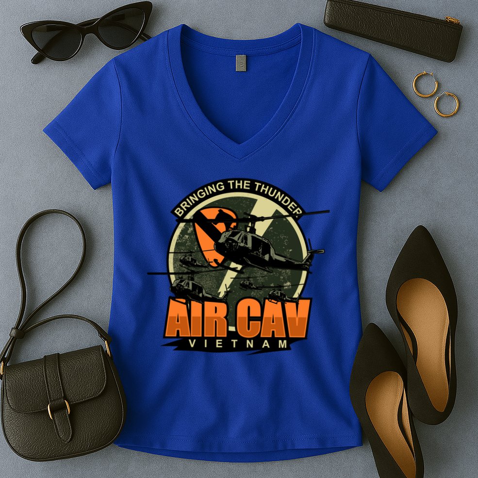 1st Air Cavalry Division Vietnam Veteran Veterans Day Xmas Gift Women's V-Neck T-Shirt