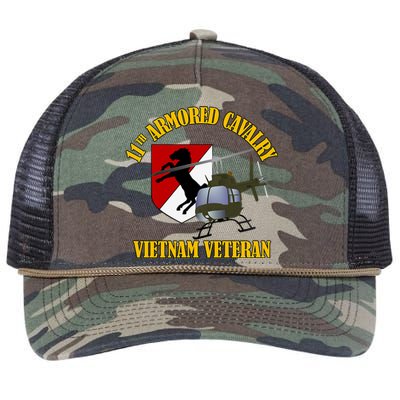 11th Armored Cavalry Regiment Vietnam Veteran Christmas Retro Rope Trucker Hat Cap