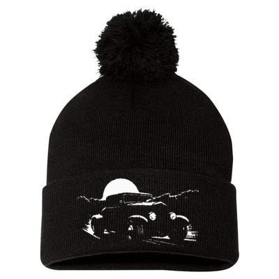 1930S American Classic Hot Rod Pom Pom 12in Knit Beanie