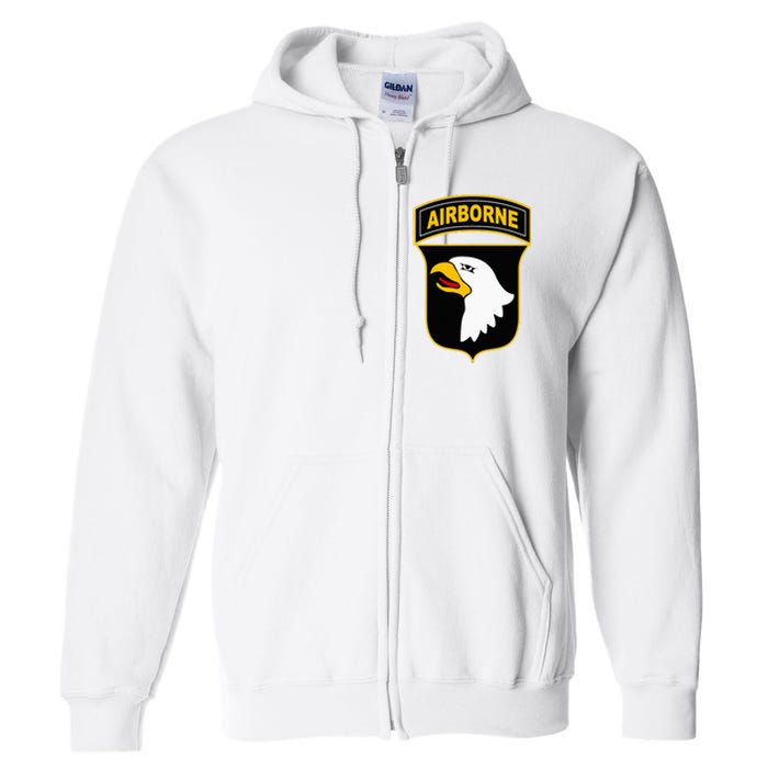 101st Airborne Division Military Veteran American Eagle Army Full Zip Hoodie